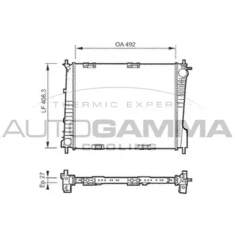 Radiateur, refroidissement du moteur AUTOGAMMA 104220