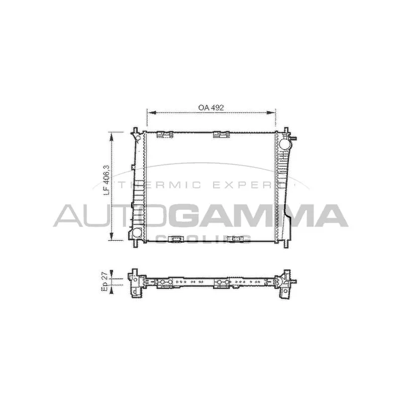 Radiateur, refroidissement du moteur AUTOGAMMA 104220
