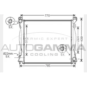 Radiateur, refroidissement du moteur AUTOGAMMA 104244