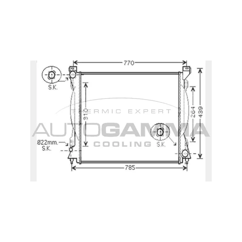 Radiateur, refroidissement du moteur AUTOGAMMA 104244