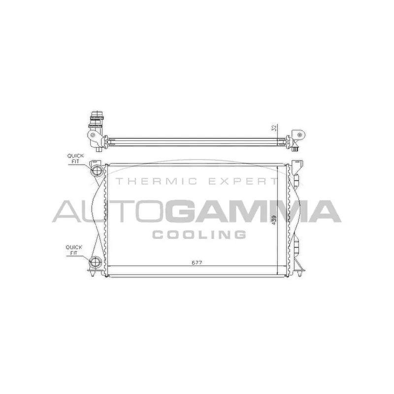Radiateur, refroidissement du moteur AUTOGAMMA 104246