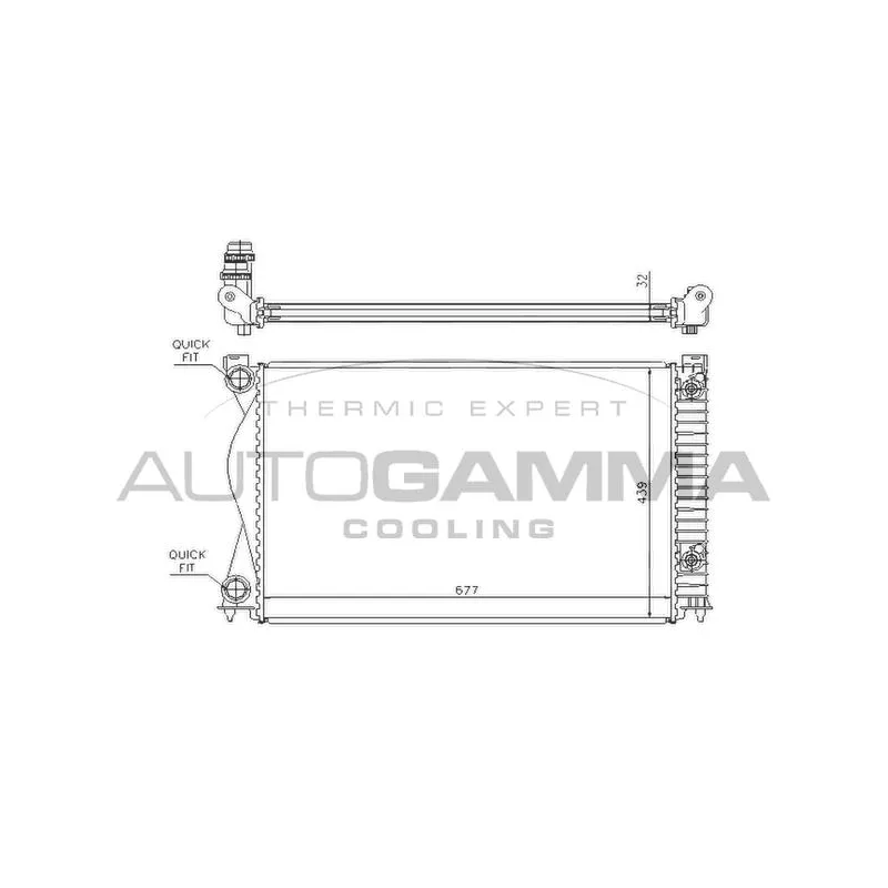 Radiateur, refroidissement du moteur AUTOGAMMA 104247