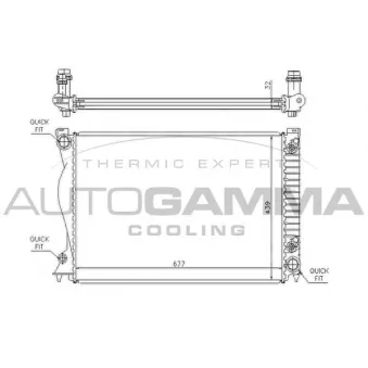 Radiateur, refroidissement du moteur AUTOGAMMA 104248