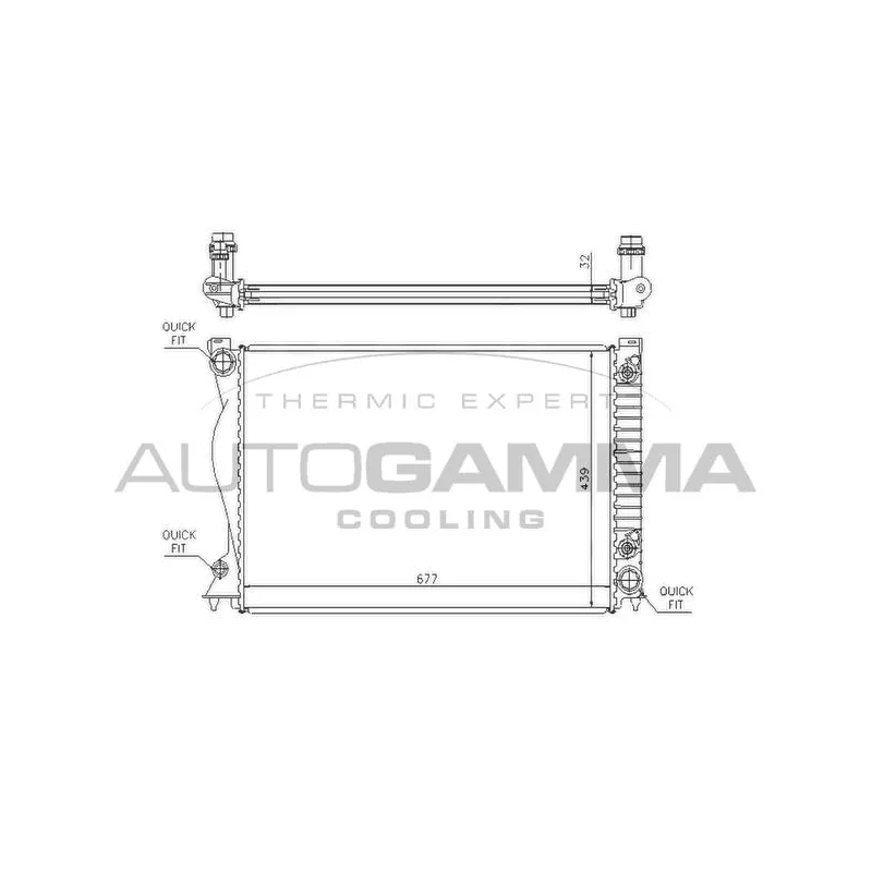 Radiateur, refroidissement du moteur AUTOGAMMA 104248