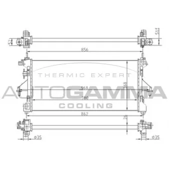 Radiateur, refroidissement du moteur AUTOGAMMA 104254