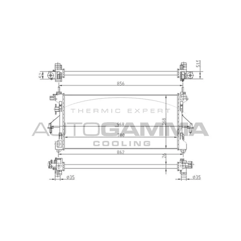 Radiateur, refroidissement du moteur AUTOGAMMA 104254