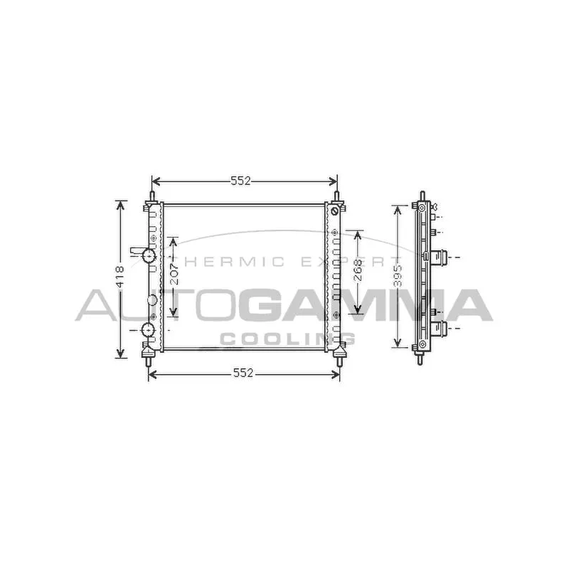 Radiateur, refroidissement du moteur AUTOGAMMA 104260