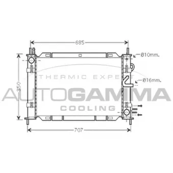Radiateur, refroidissement du moteur AUTOGAMMA 104262