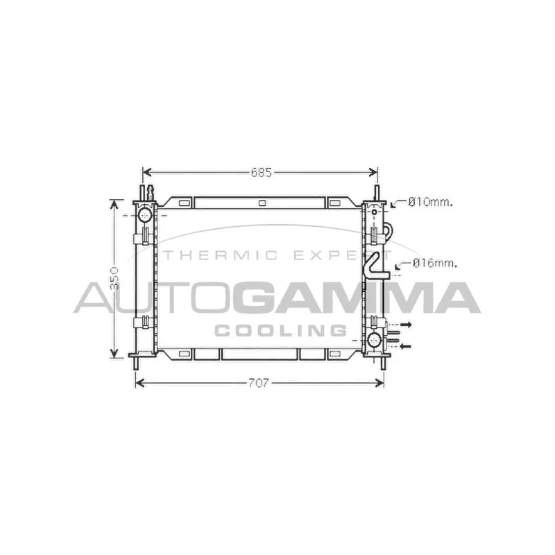 Radiateur, refroidissement du moteur AUTOGAMMA 104262