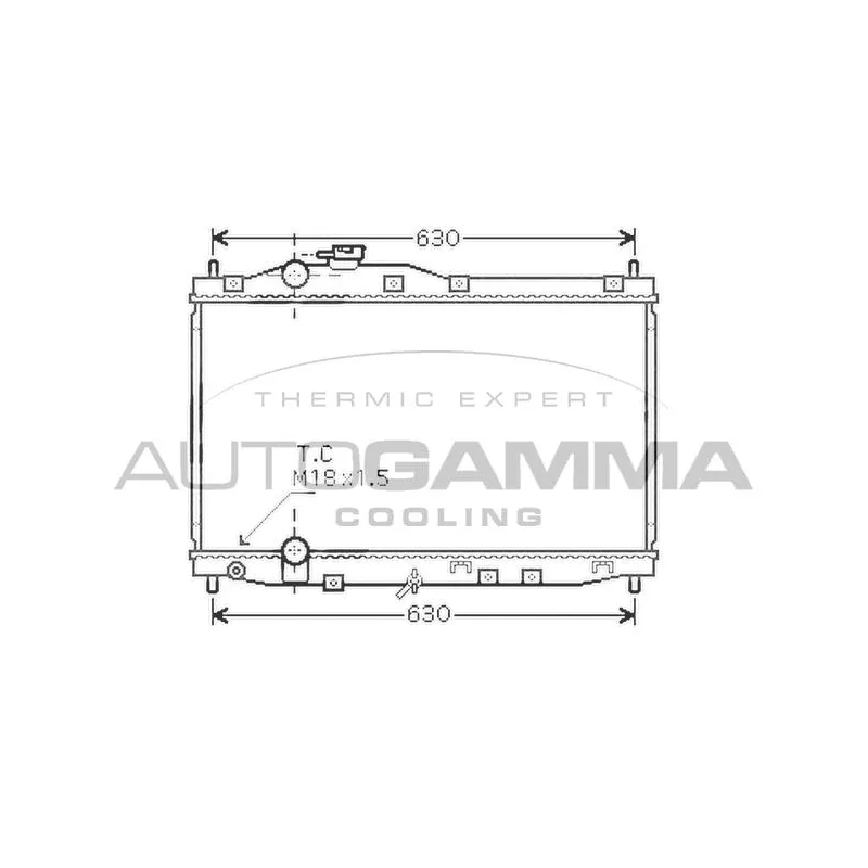 Radiateur, refroidissement du moteur AUTOGAMMA 104265