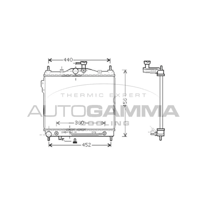 Radiateur, refroidissement du moteur AUTOGAMMA 104267
