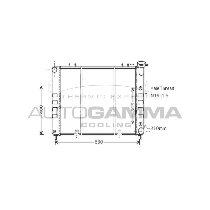 Radiateur, refroidissement du moteur AUTOGAMMA 104271