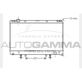 Radiateur, refroidissement du moteur AUTOGAMMA 104282