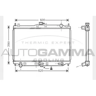 Radiateur, refroidissement du moteur AUTOGAMMA 104285