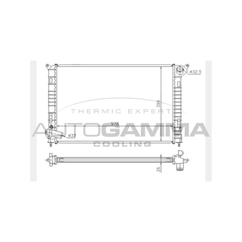 Radiateur, refroidissement du moteur AUTOGAMMA 104289