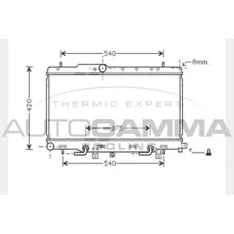 Radiateur, refroidissement du moteur AUTOGAMMA 104310