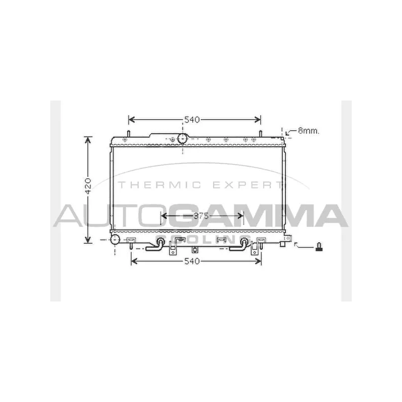 Radiateur, refroidissement du moteur AUTOGAMMA 104310