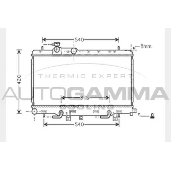 Radiateur, refroidissement du moteur AUTOGAMMA 104315