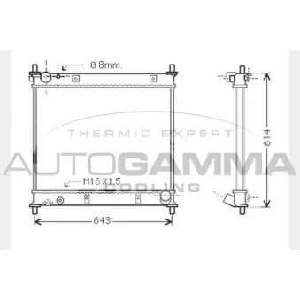 Radiateur, refroidissement du moteur AUTOGAMMA 104371