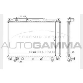 Radiateur, refroidissement du moteur AUTOGAMMA 104376