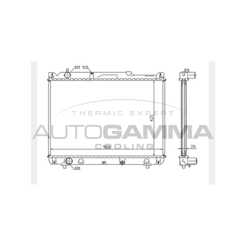 Radiateur, refroidissement du moteur AUTOGAMMA 104376