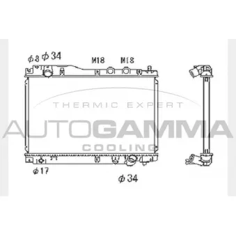 Radiateur, refroidissement du moteur AUTOGAMMA 104417