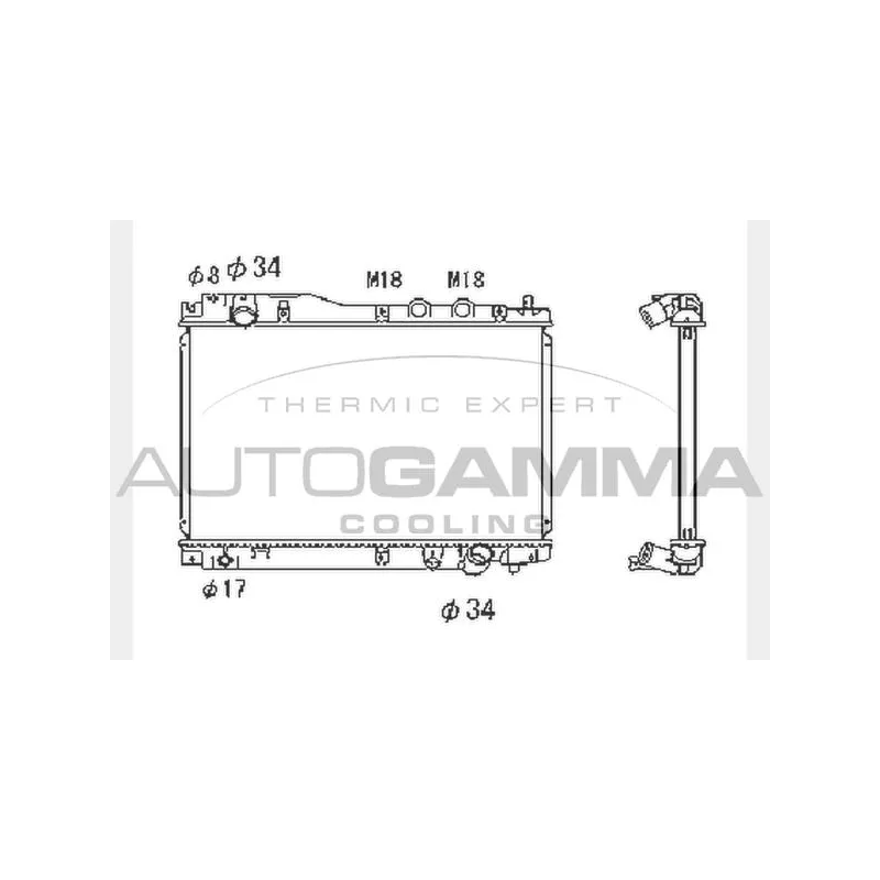Radiateur, refroidissement du moteur AUTOGAMMA 104417
