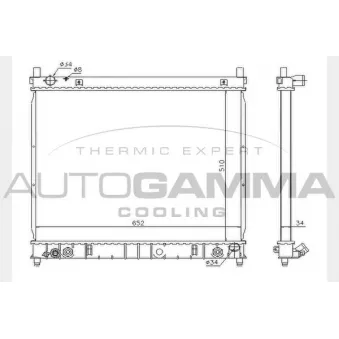 Radiateur, refroidissement du moteur AUTOGAMMA 104425