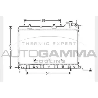 Radiateur, refroidissement du moteur AUTOGAMMA 104435
