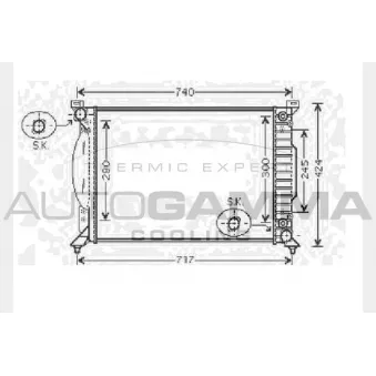 Radiateur, refroidissement du moteur AUTOGAMMA 104500