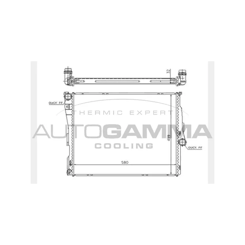 Radiateur, refroidissement du moteur AUTOGAMMA 104501