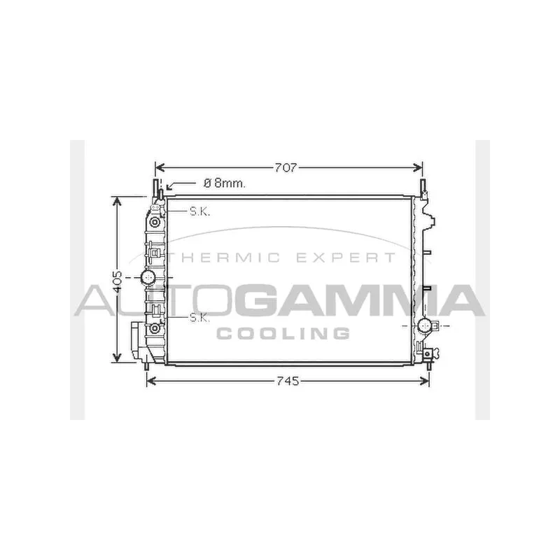 Radiateur, refroidissement du moteur AUTOGAMMA 104504