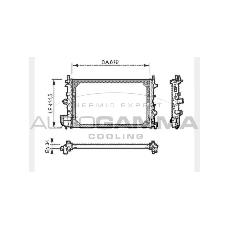 Radiateur, refroidissement du moteur AUTOGAMMA 104505