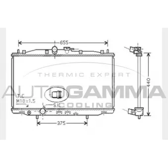 Radiateur, refroidissement du moteur AUTOGAMMA 104516