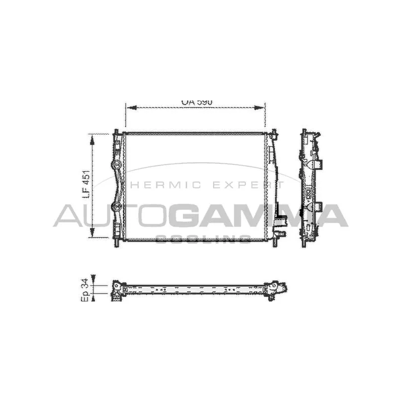 Radiateur, refroidissement du moteur AUTOGAMMA 104530