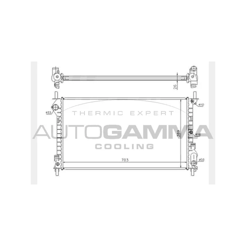 Radiateur, refroidissement du moteur AUTOGAMMA 104542