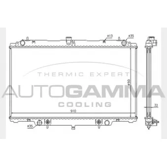 Radiateur, refroidissement du moteur AUTOGAMMA 104544