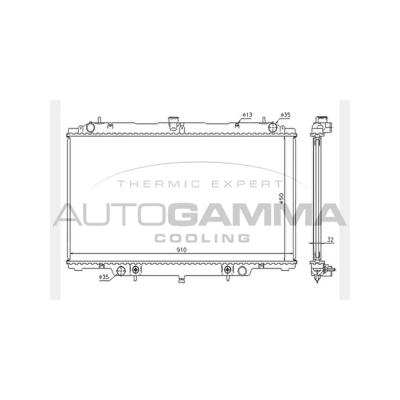 Radiateur, refroidissement du moteur AUTOGAMMA 104544