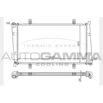 Radiateur, refroidissement du moteur AUTOGAMMA 104545