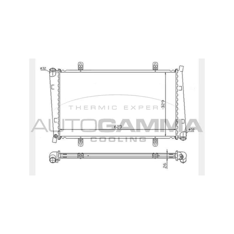 Radiateur, refroidissement du moteur AUTOGAMMA 104545