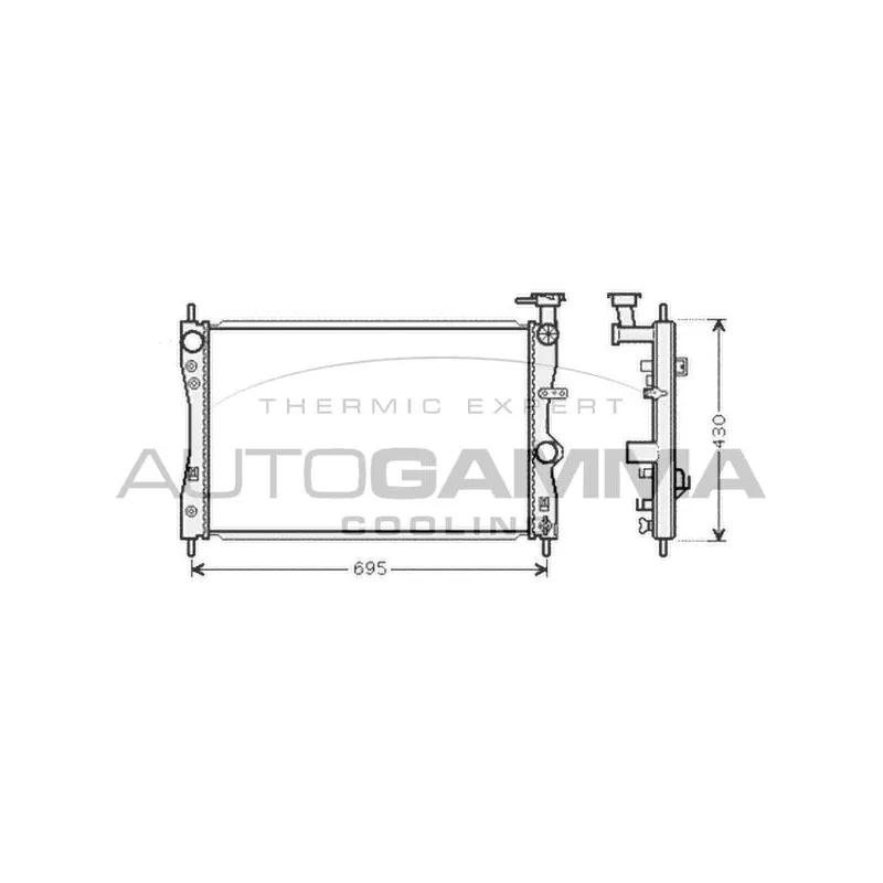 Radiateur, refroidissement du moteur AUTOGAMMA 104554