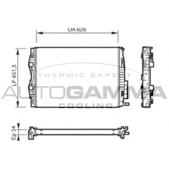 Radiateur, refroidissement du moteur AUTOGAMMA 104560
