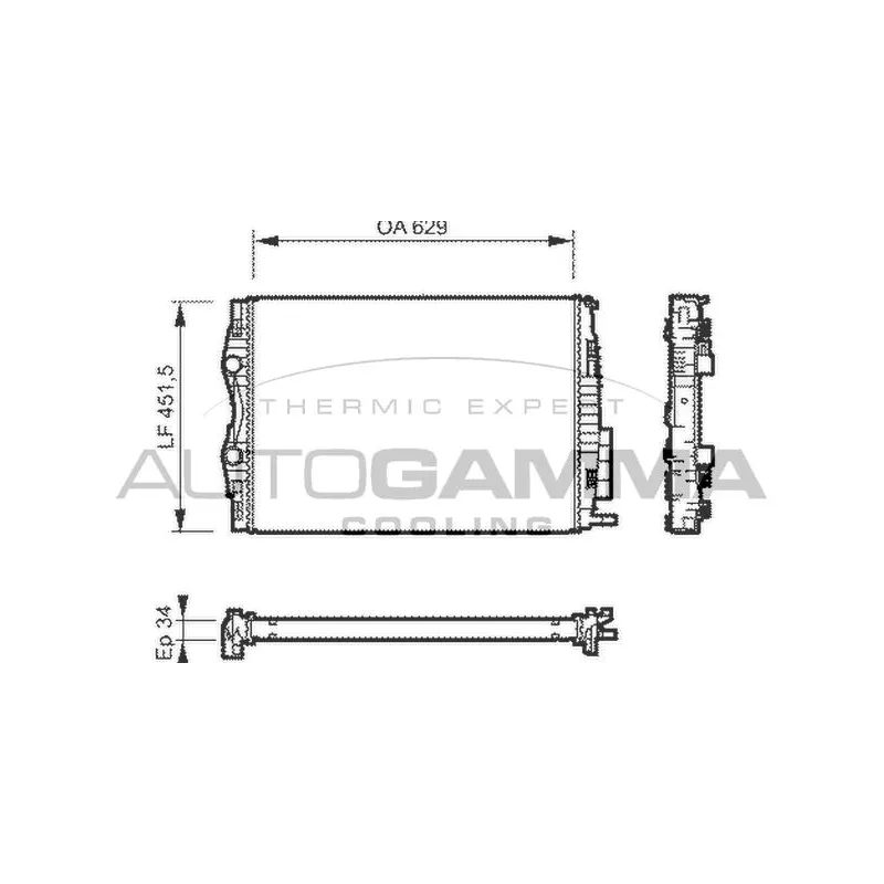 Radiateur, refroidissement du moteur AUTOGAMMA 104560