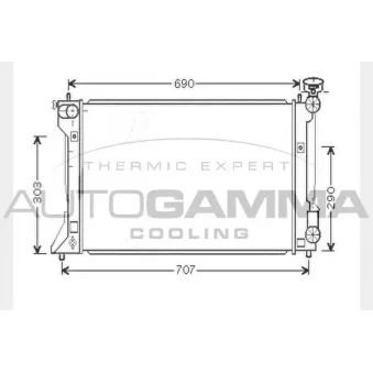 Radiateur, refroidissement du moteur AUTOGAMMA 104569