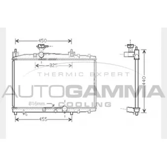Radiateur, refroidissement du moteur AUTOGAMMA 104571