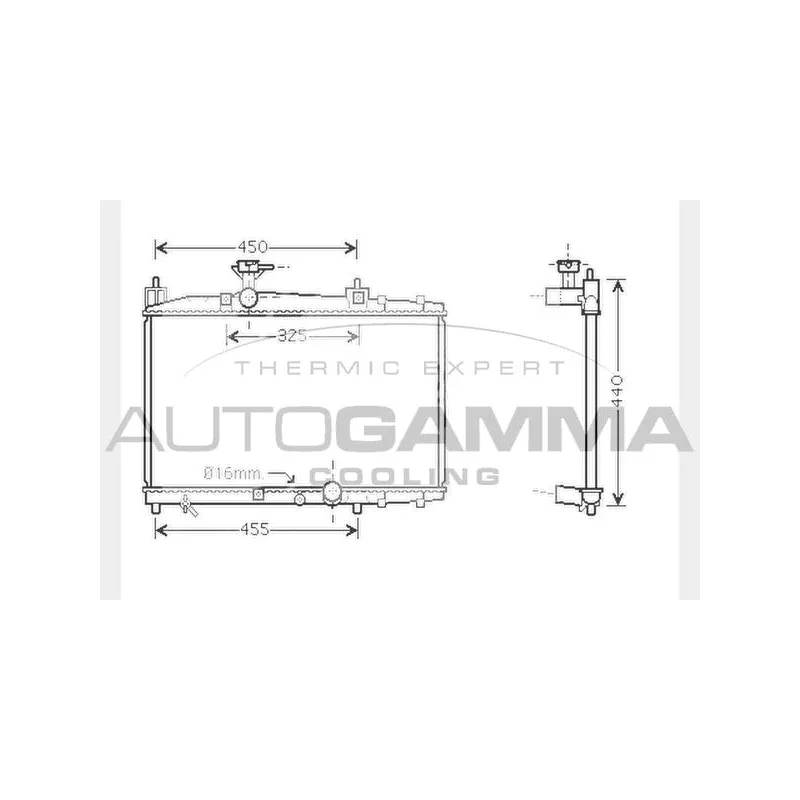 Radiateur, refroidissement du moteur AUTOGAMMA 104571