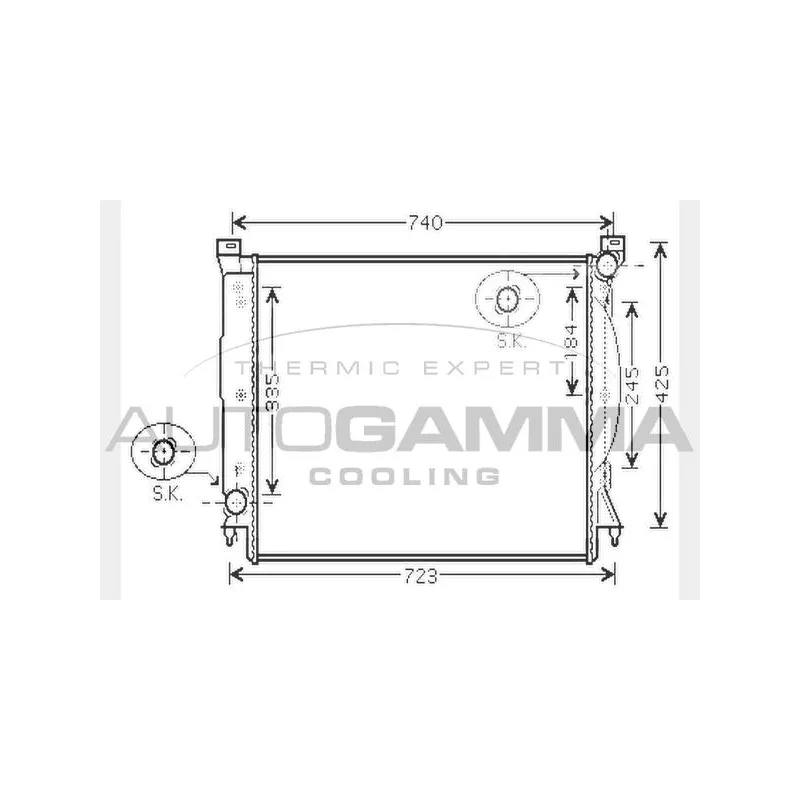 Radiateur, refroidissement du moteur AUTOGAMMA 104589