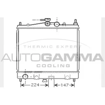Radiateur, refroidissement du moteur AUTOGAMMA 104598