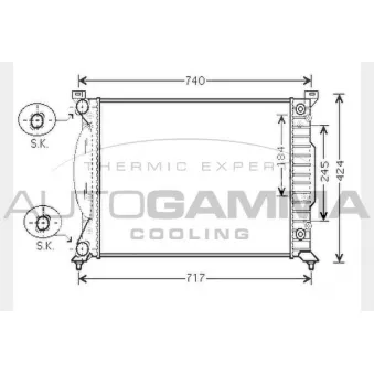 Radiateur, refroidissement du moteur AUTOGAMMA 104601