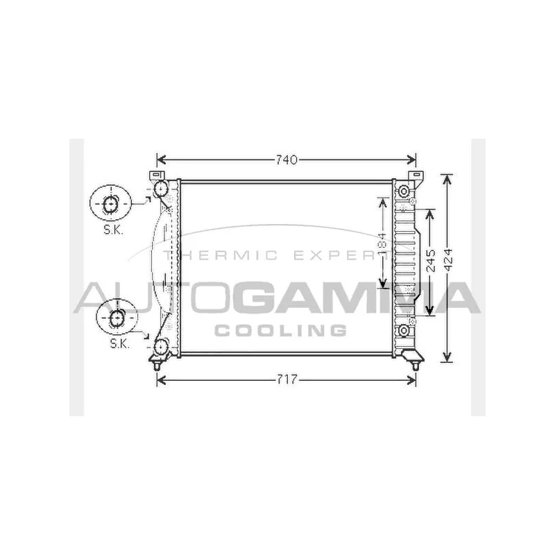 Radiateur, refroidissement du moteur AUTOGAMMA 104601